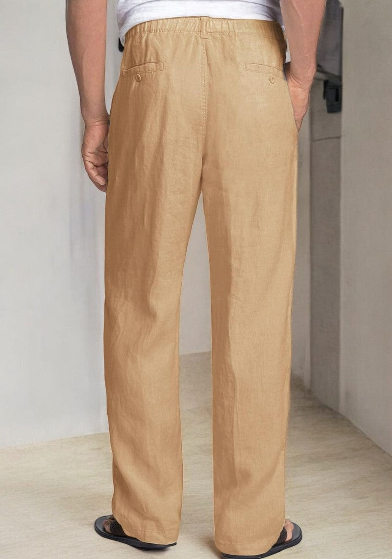 Pack of 2 Blue , Cream Linen Regular Fit Pant-49367