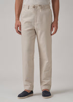 Cream Linen Relaxed Fit Trouser