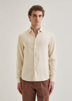 Cream Self Patterned Shirt