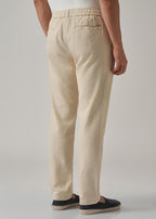 Dark Beige Stripe Blended Linen Pant