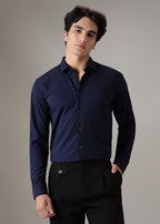 Dark Blue Plain Wrinkle Free Shirt