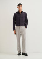 Dark Purple Front Panel Open Pleat shirt