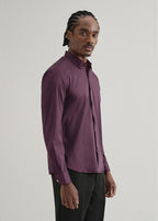 Dark Wine Plain Stitchless Placket Shirt