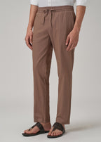 Drawstring Brown Linen Pant