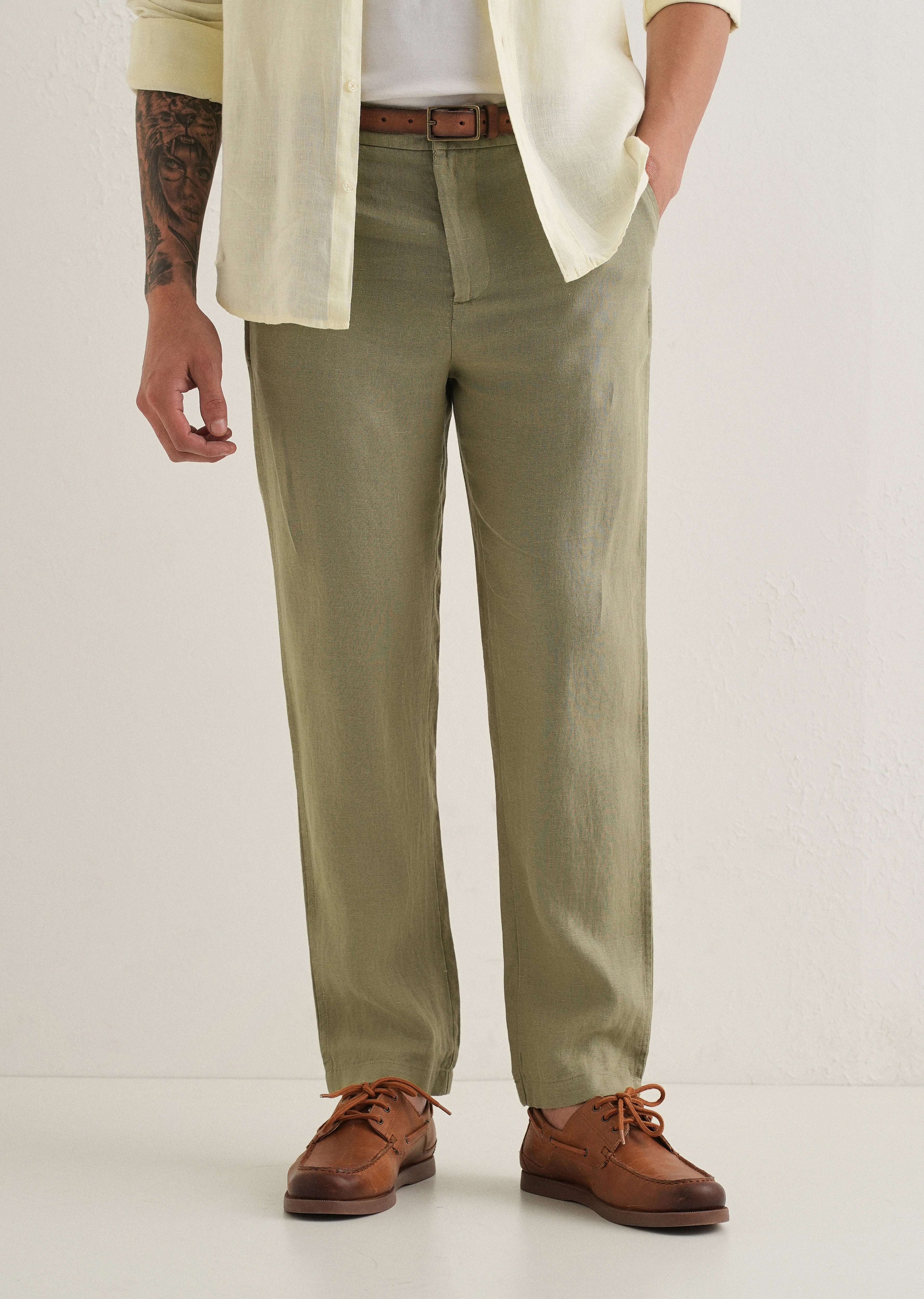 Fern Green Linen Pant