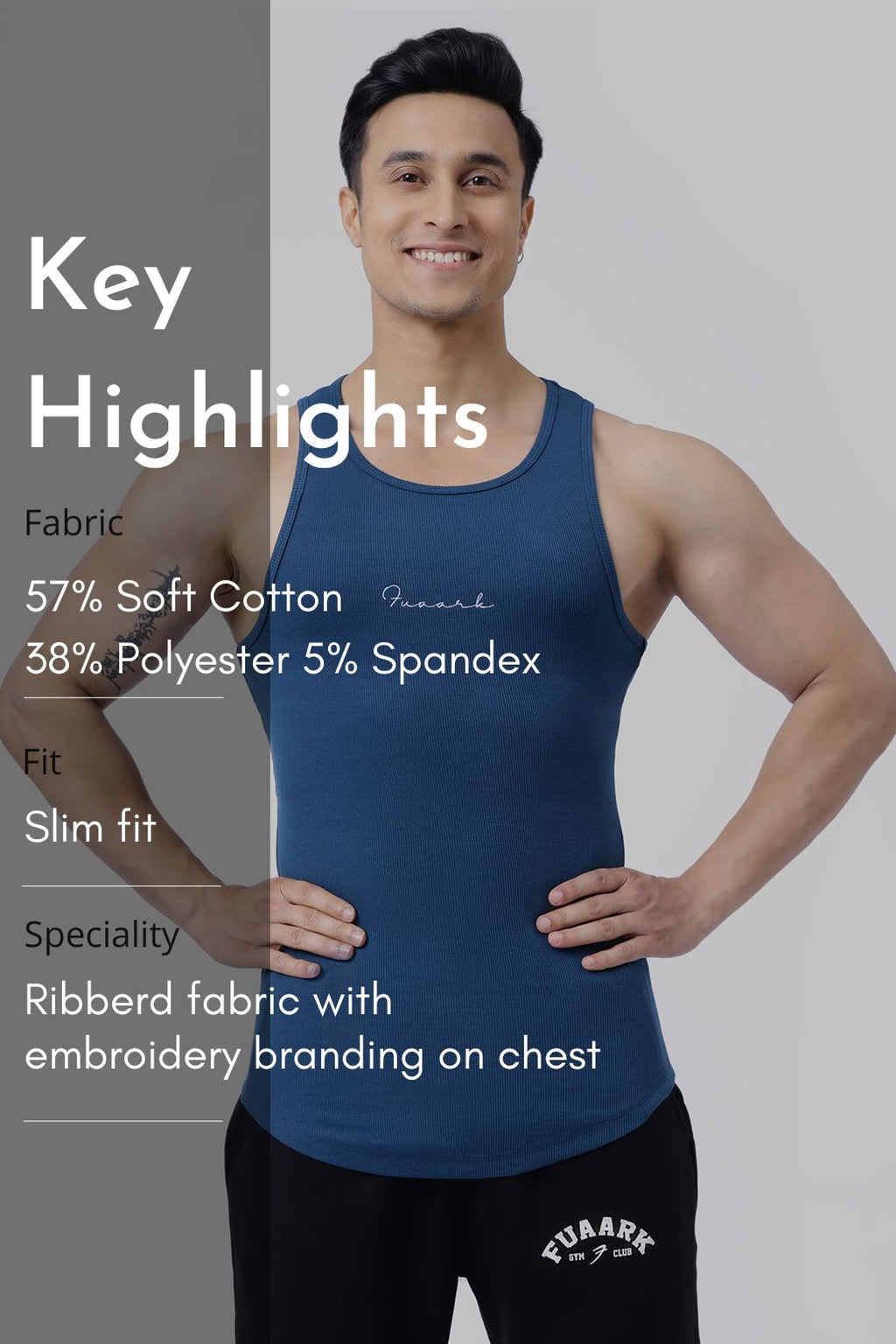 Ribbed Tank Teal