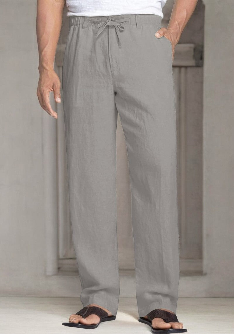 Pack of 2 Green , Gray Linen Regular Fit Pant
