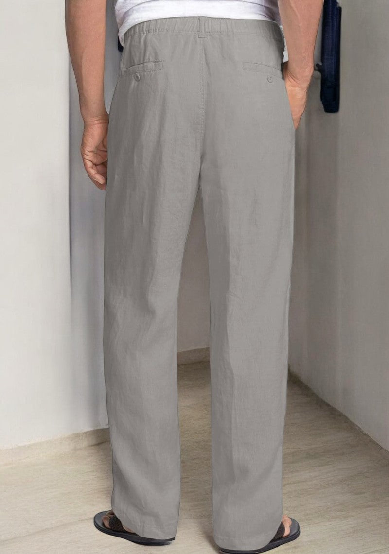 Pack of 2 Green , Gray Linen Regular Fit Pant