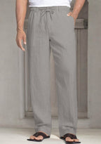 Pack of 2 Gray , Gray and White  Linen Regular Fit Pant