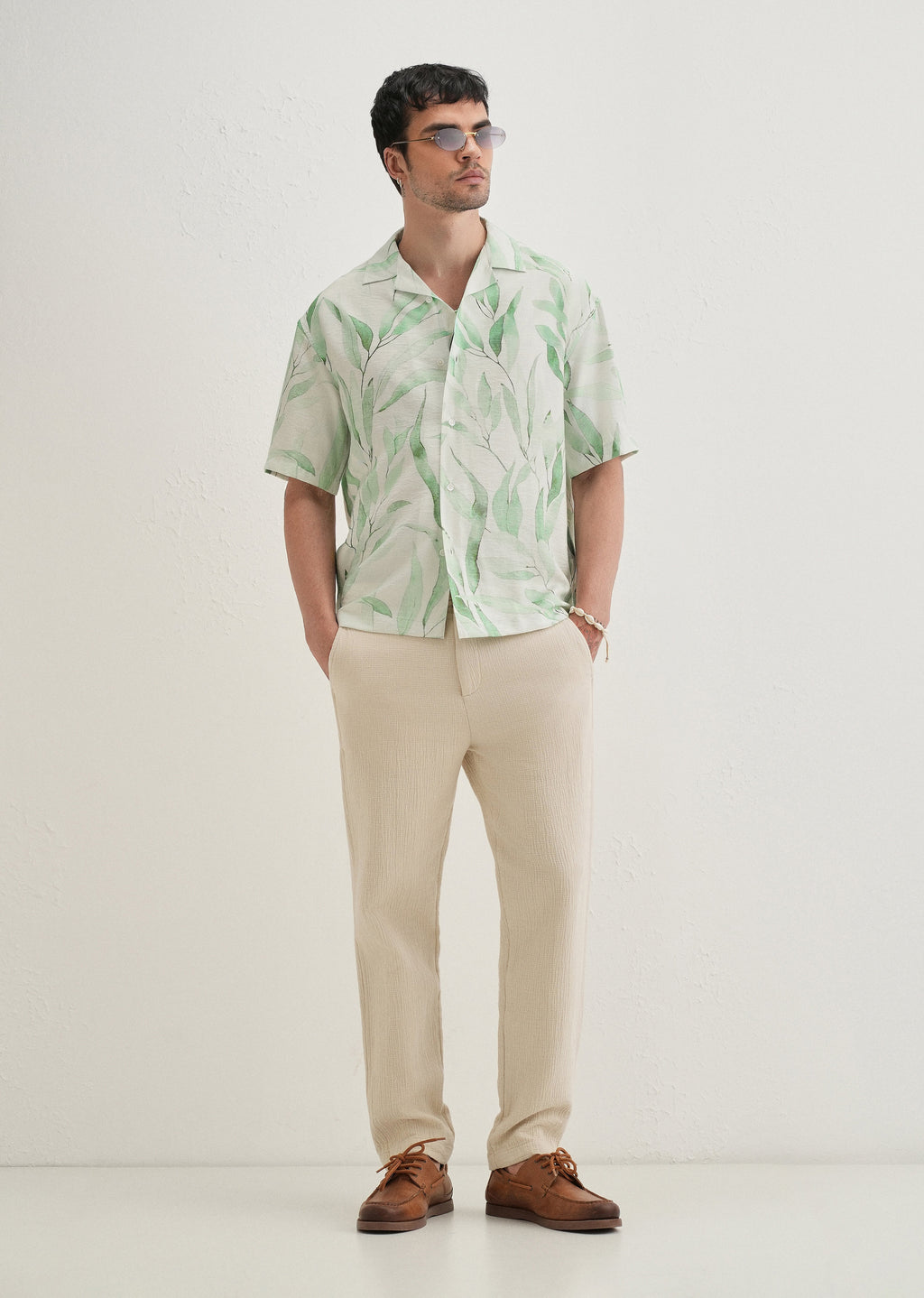 Green Soft Stroke Printed Shirt