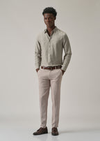 Grey Crushed Self Stripe Shirt
