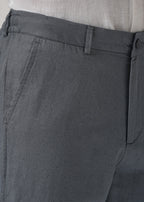 Grey Linen Relaxed Fit Trouser