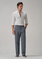 Grey Linen Relaxed Fit Trouser