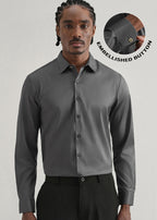 Grey Plain Stitchless Placket Shirt