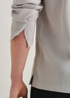 Light Grey Loop Button-Down Plain Shirt