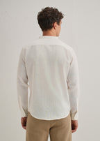 Ivory Cotton Blended Stripe Shirt