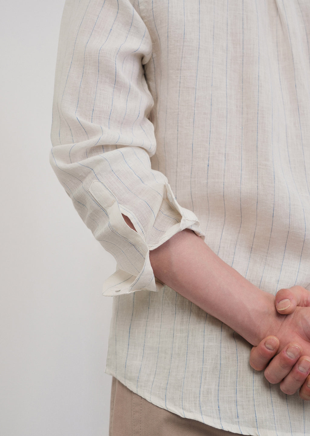 100% Linen Ivory Stripe Shirt