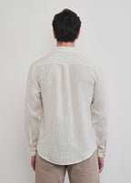 100% Linen Ivory Stripe Shirt