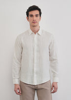 100% Linen Ivory Stripe Shirt