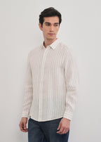 100% Linen Lavender Stripe Shirt