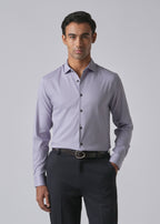 Lavender Cotton Stretch Plain Shirt