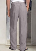 Pack of 2 Beige and Gray  Linen Regular Fit Pant