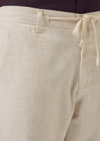Light Beige Blended Linen Pant