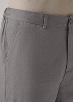 Light Grey Linen Relaxed Fit Trouser