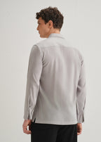 Light Grey Loop Button-Down Plain Shirt