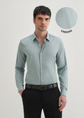 Light Teal Windowpane Check Shirt