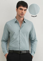 Light Teal Windowpane Check Shirt