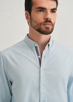 Light Blue Contrast Placket Shirt