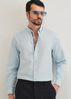 Light Blue Contrast Placket Shirt
