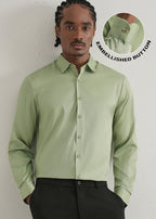 Light Green Plain Stitchless Placket Shirt