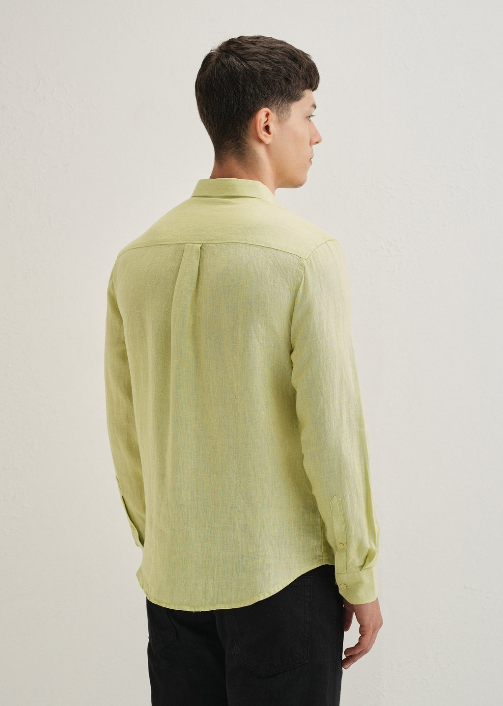 Lime Green Pure Linen Shirt