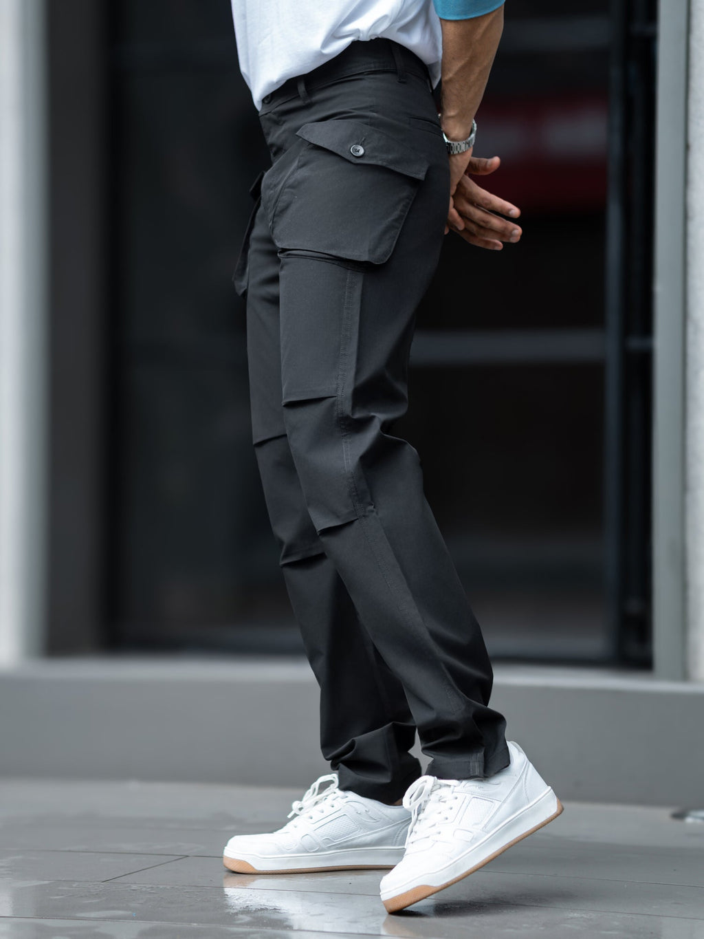 Submarine Flap Pocket Black Cargo Pant