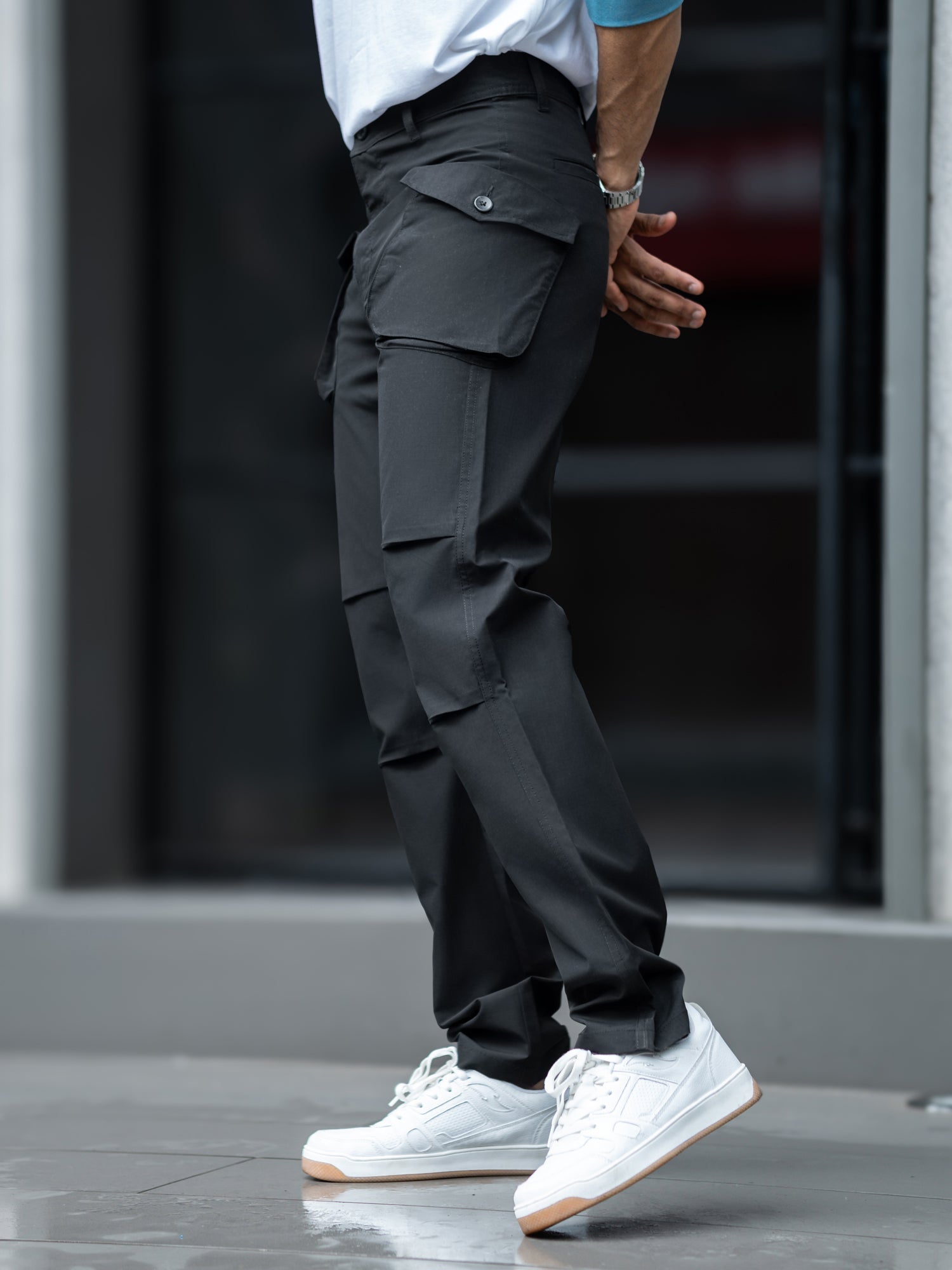 Submarine Flap Pocket Black Cargo Pant