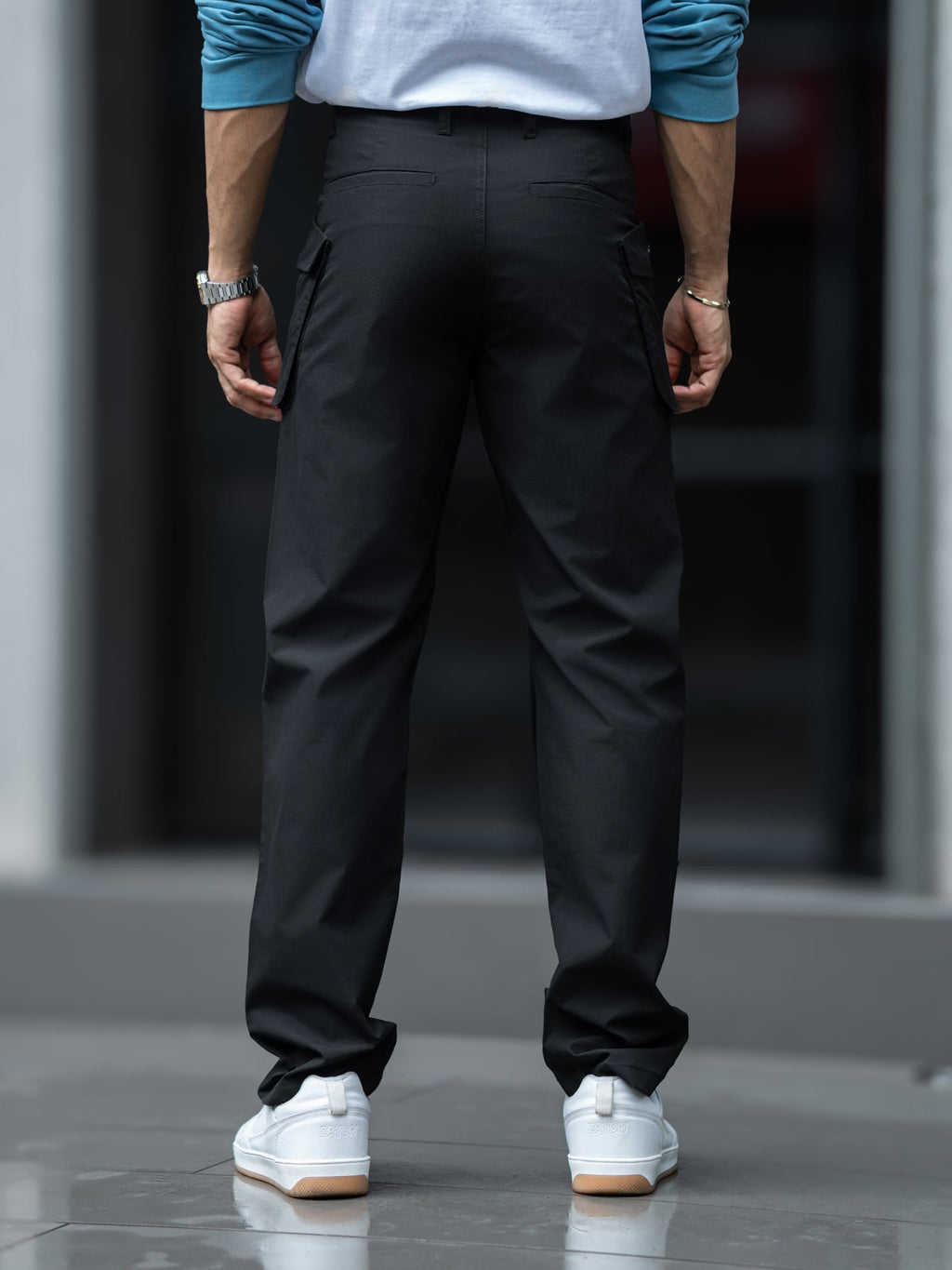 Submarine Flap Pocket Black Cargo Pant