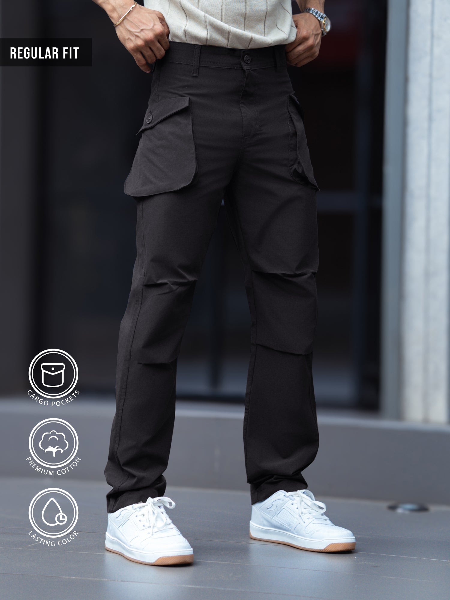 Submarine Flap Pocket Dark Grey Cargo Pant
