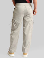 Grey Cross-Pocket Baggy Fit Cargo