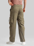 Green Cross-Pocket Baggy Fit Cargo
