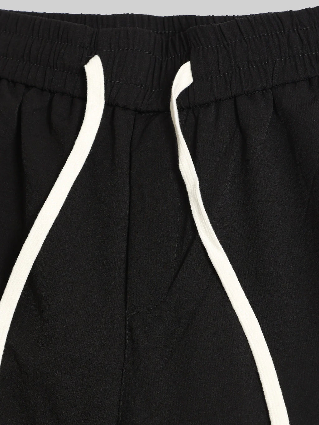 Twin Fold Pocket Black Baggy Fit Cargo