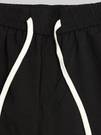 Twin Fold Pocket Black Baggy Fit Cargo