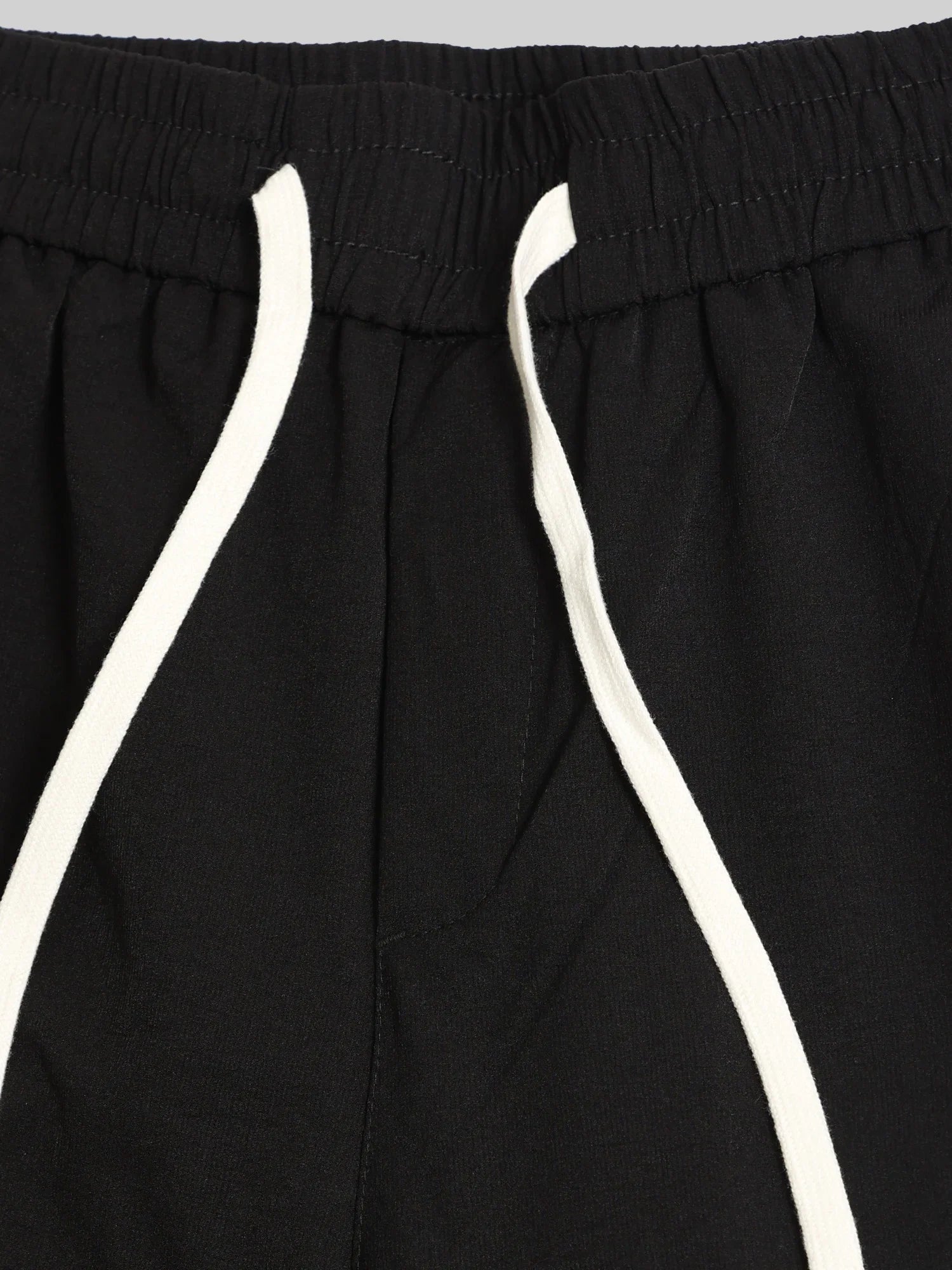 Twin Fold Pocket Black Baggy Fit Cargo