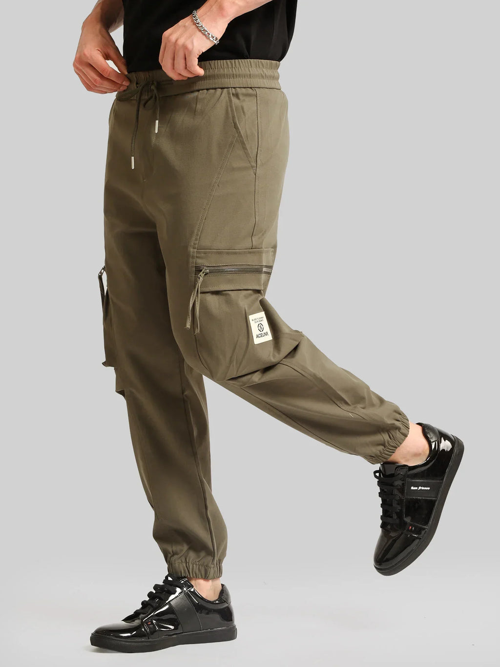 Green Cargo Pant with Side Patch Pocket
