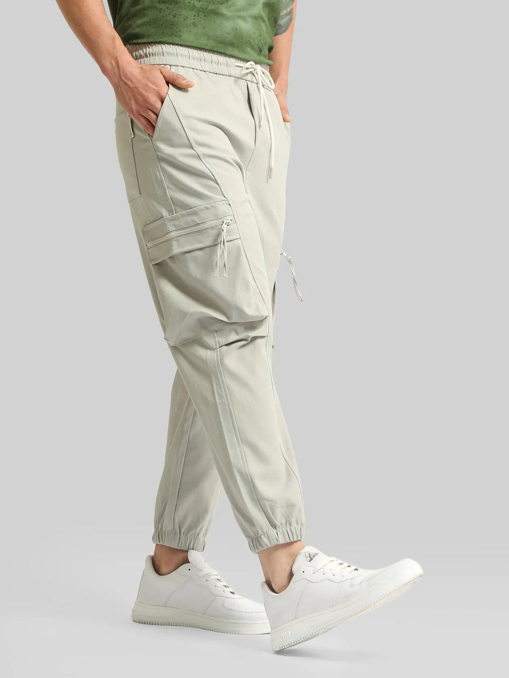 Grey Cargo Pant with Side Patch Pocket