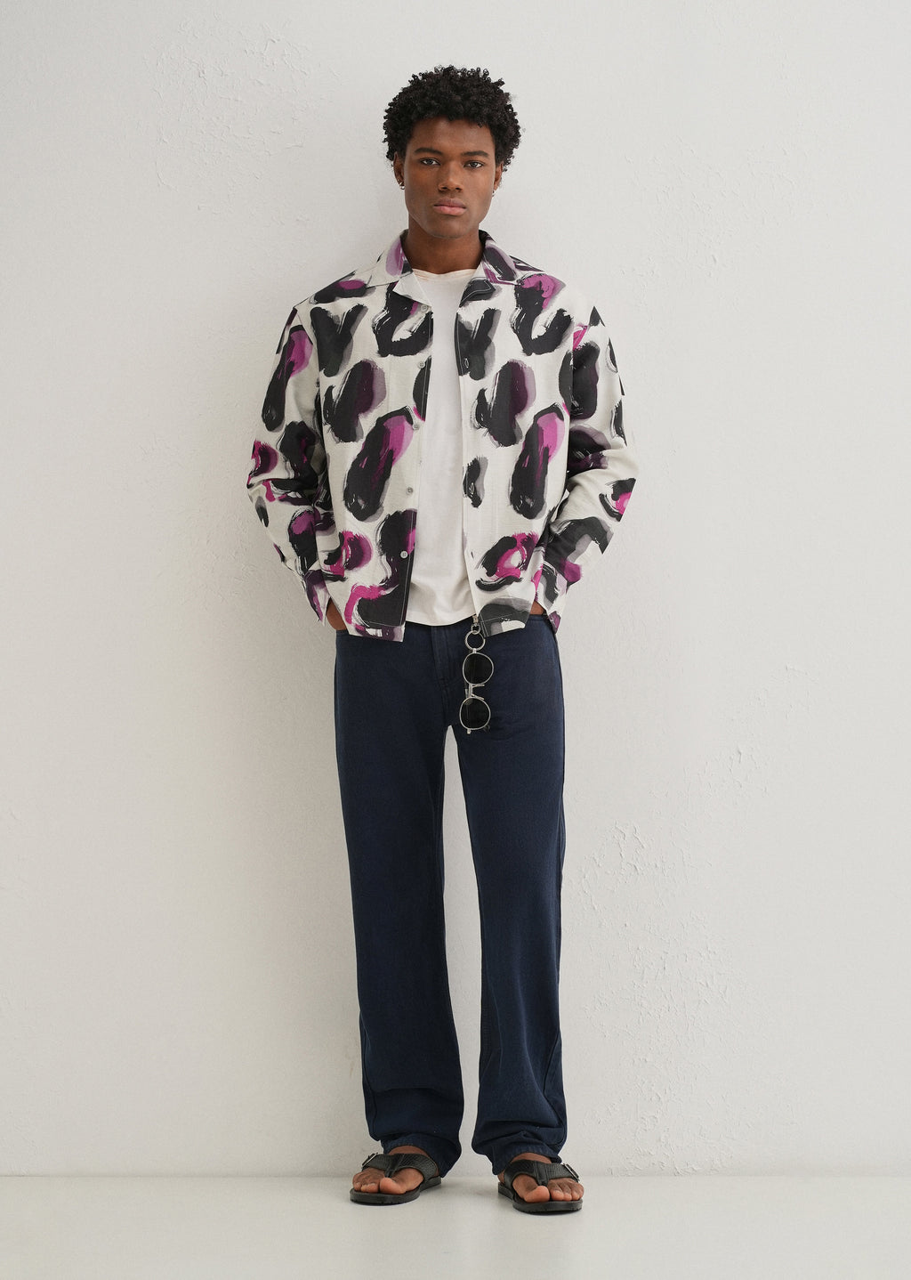 Magenta Noir Art Printed Shirt