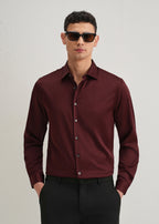Maroon Premium Satin-Finish Plain Shirt