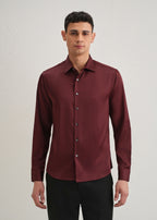Maroon Premium Satin-Finish Plain Shirt