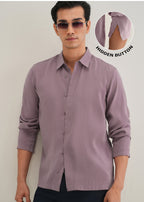 Mauve Loop Button-Down Plain Shirt